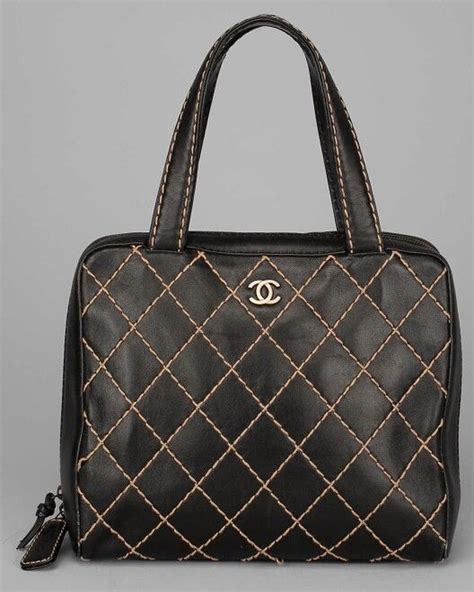 chanel black leather contrast stitch surpique shoulder bag|Bags .